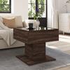 LED Coffee Table Brown Oak Effect 50x50x45 cm Wood Based Material