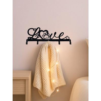 Wall Mounted Love Key Hanger Minimalist Rustproof Home Decor Kitchen Bedroom Space Saving