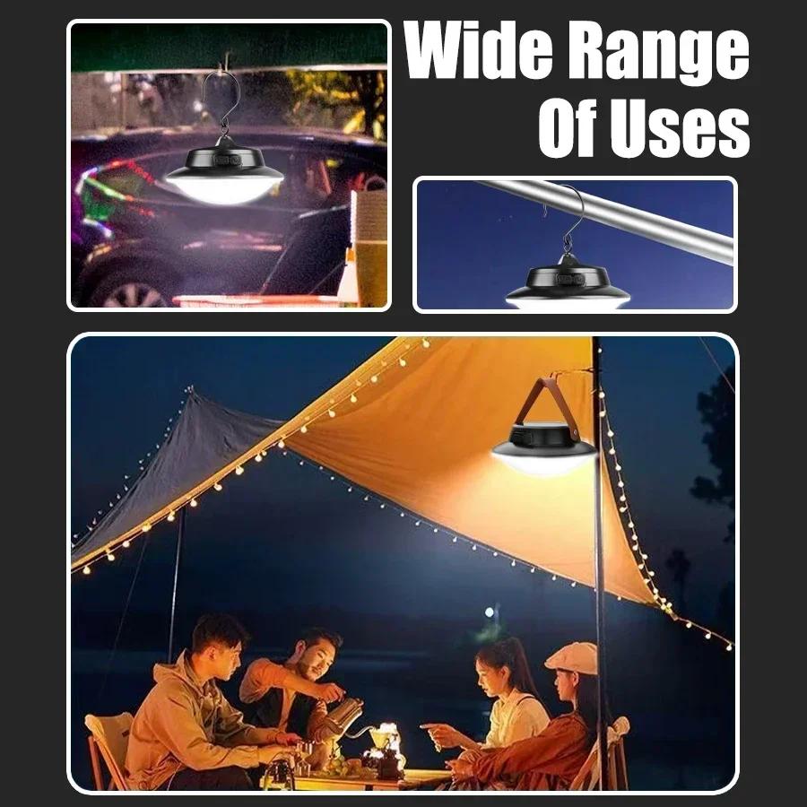 Op Zonne-energie/USB Oplaadbare LED Campinglamp Draagbare Lantaarns Buiten Tent Hangend Noodcampinglamp Werklicht