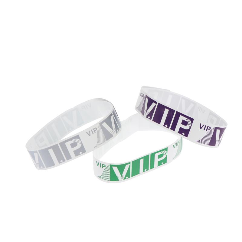 100Pcs Party Paper Bracelet Synthetic Paper Plastic Wristbands Sticky Wristband Painting Pattern Logo Paper Party Wristbands