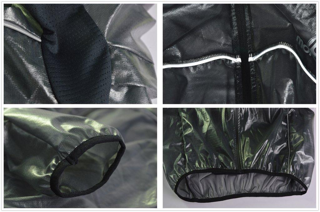 Morethan Cycling Rain Jacket Road Bike Rain Long with (Black/XL/Men's/Women's) Gear, Lightweight, Waterproof, Sleeve, Quick-Drying, Reflective,