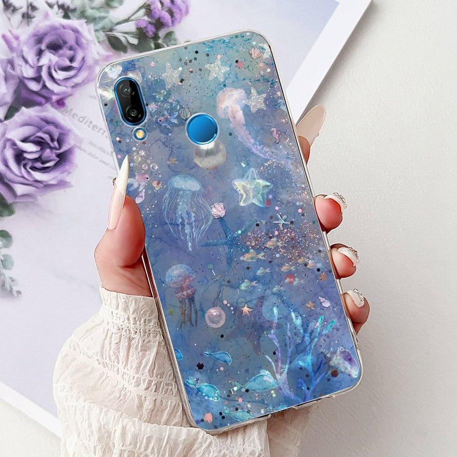 For Cover Huawei P20 Lite Phone Case ANE-LX1 ANE-LX2 ANE-LX3 Transparent Funda Cool Cartoon Cover On Huawei P20Lite Nova 3e Capa