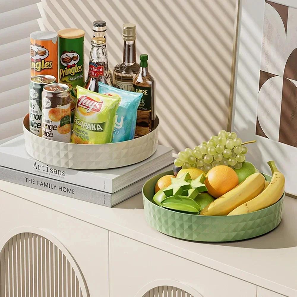 New Kitchen Storage Spice Rack 360 Degree Rotation Cabinet Storage Box Tray Non-Slip Spice Round Shelf Board Kitchen Organizer