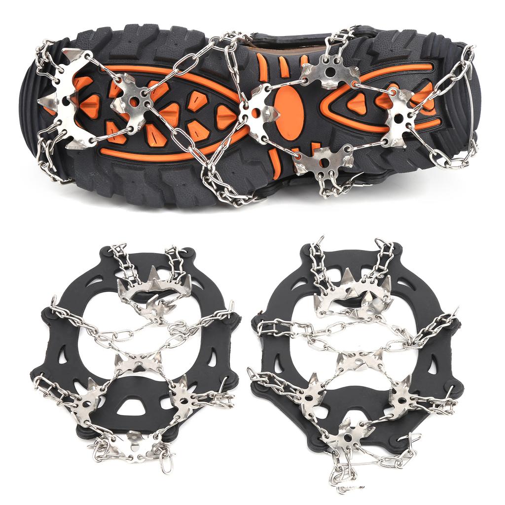 2Pcs 19 Teeth Outdoor Snow Climbing Crampons AntiSlips Shoes Covers Mountaineering Spikes