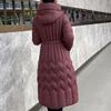 Plus Size L-7XL Fashion Woman Winter Coats With Belt Long Parkas Hooded Loose Thick Female Jackets