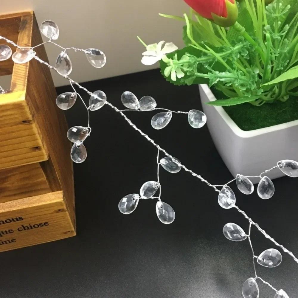 DIY Acrylic Crystal Beads Droprain String Branch Curtain Garland Transparent Diamond Beaded Stage Accessories