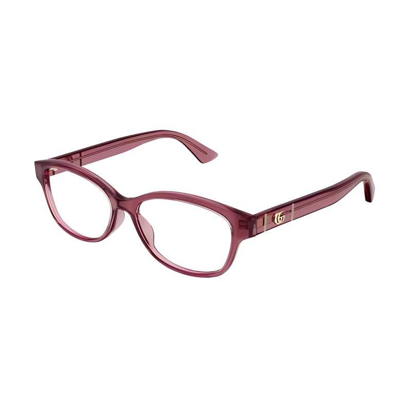 Gucci Double G logo on the side, irregular shape, optical frame, women’s style, red красный