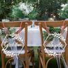 1 Pair Wooden Chair Sign Bride Groom Sign Chair Decor Chair Back Hanging Pendant For Wedding Decorations