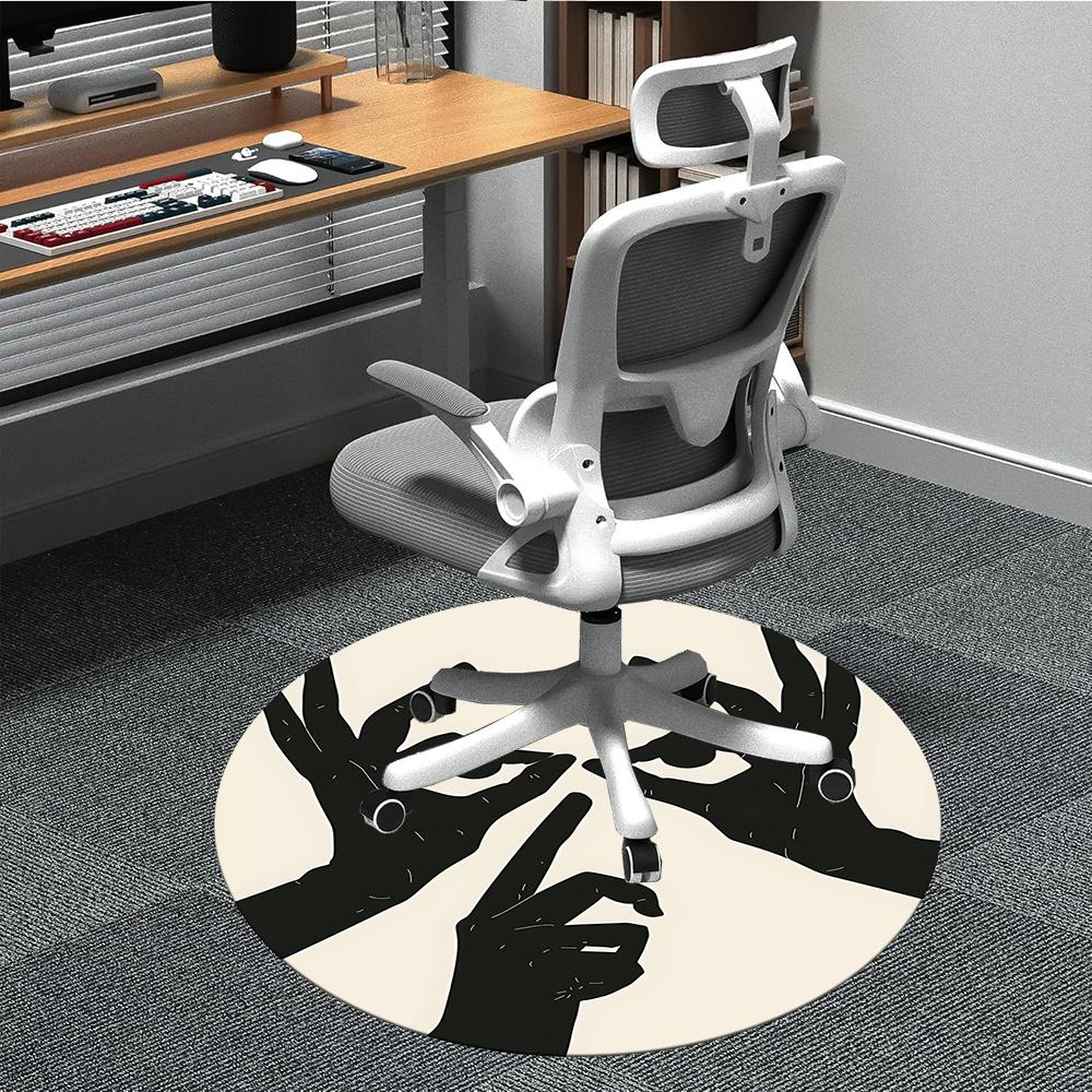 

1pc Hands Expression Office Round Area Rug, Indoor Mat Suitable ForOffice, Under Office Chairs Bedroom Living Room Home Decor, Room Decot161 80cm by 80cm