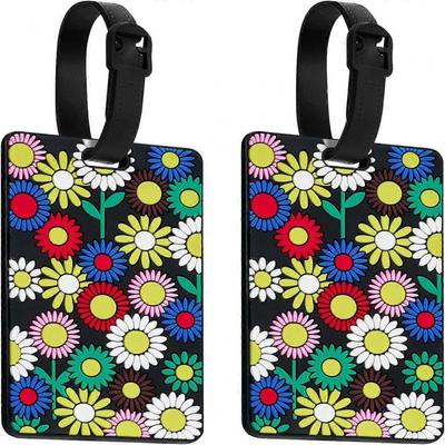 Luggage Tags Pack of Two,Baggage Tags Suitcase ID Labels Business Card Holder/Travel ID Bag Tag(Sun Flower)