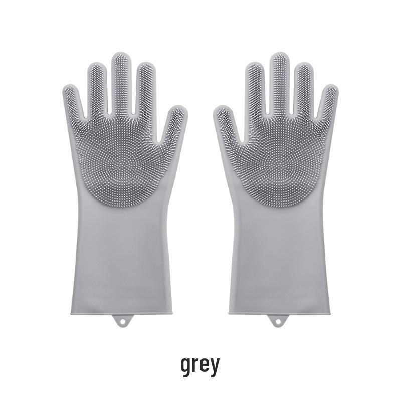 

Magic Silicone Dishwashing Gloves - Durable, Waterproof Rubber Kitchen Gloves for Women, Household Cleaning, Scrubber, Dishwashing. One Size