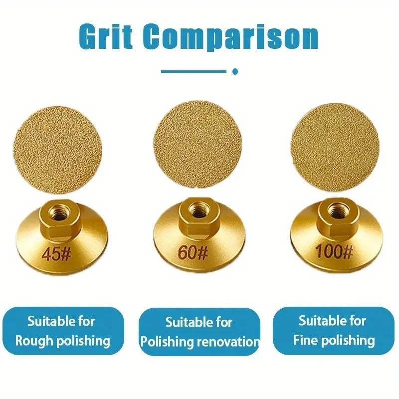 Diamond Brazed Flat Grinding Head for Marble Stone Countertops Angle Grinder Abrasive Pad for Rough Polishing and Trimming M10