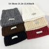 Cat Ear Beanie for Women Winter Warm Ear Protection Hat Solid Color Crochet Bonnet Sweet Girl Knit Pullover Cap Skullcaps