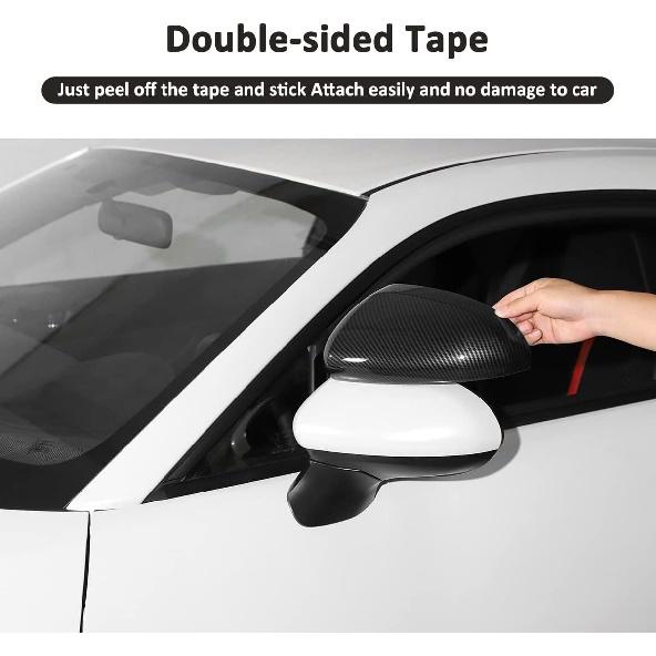 ABS Carbon Fiber Car Side Rearview Mirror Cover Trim For Subaru BRZ Toyota 86 2022-2024 Side Wing Mirror Cap Accessories (Carbon Fiber)
