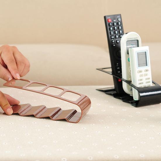 Remote Control Storage Rack with 4 Slots Heavy Duty Plastic Anti-slip Multi-purpose TV Air Conditioner Remote Stand Holder Desktop Organizer Rack