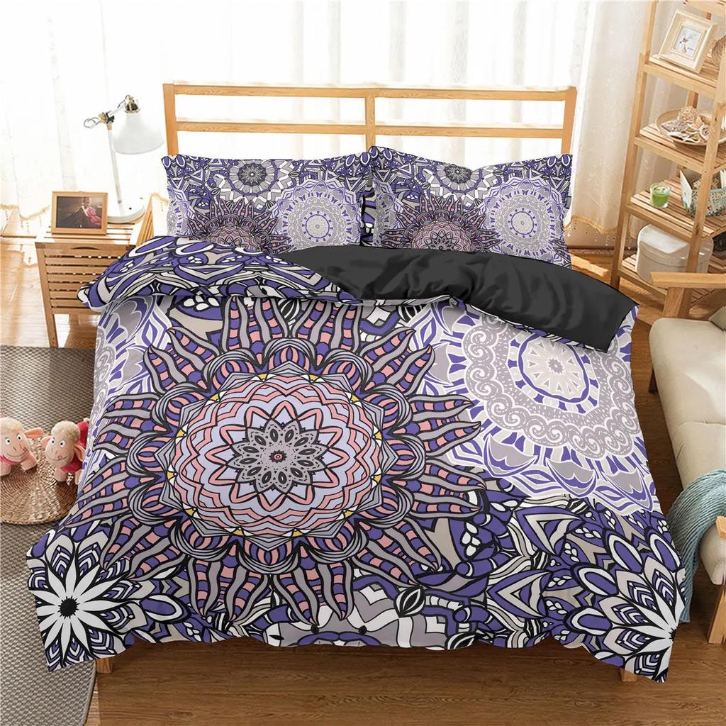 Mandala Bed Cover Set 228x228 Home Textile Bedding Set High Quality Luxury Bedroom Set Ropa De Cama King Size 100% Bamboo Fiber