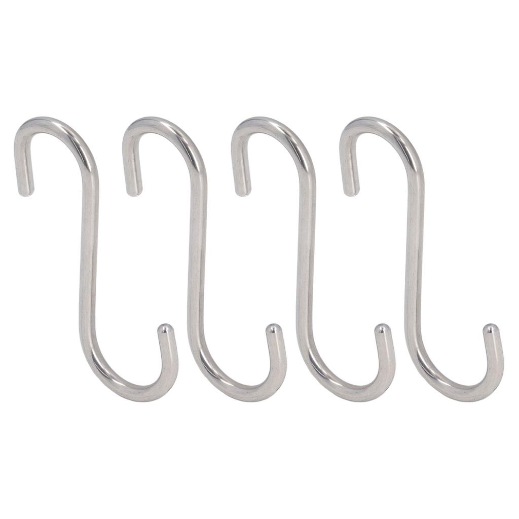 8PCS S Hook Rustproof Stainless Steel S Hooks Heavy Duty Simple Style Overstriking Portable S Kitchen Hook for Bathroom