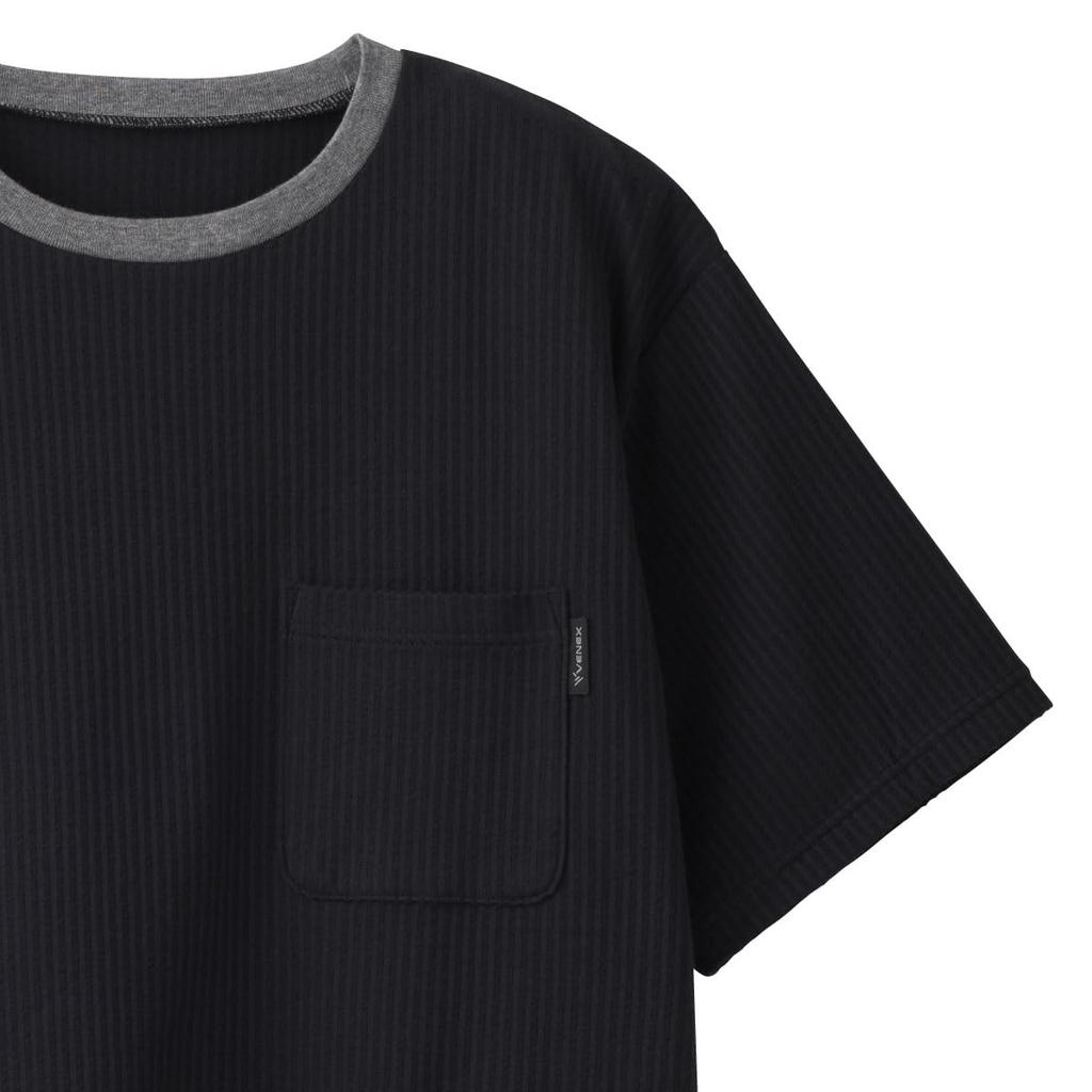 Venex Knit Soccer Short Sleeve and Pants Recovery Size M Men's Set, Loungewear, Black, (8121)