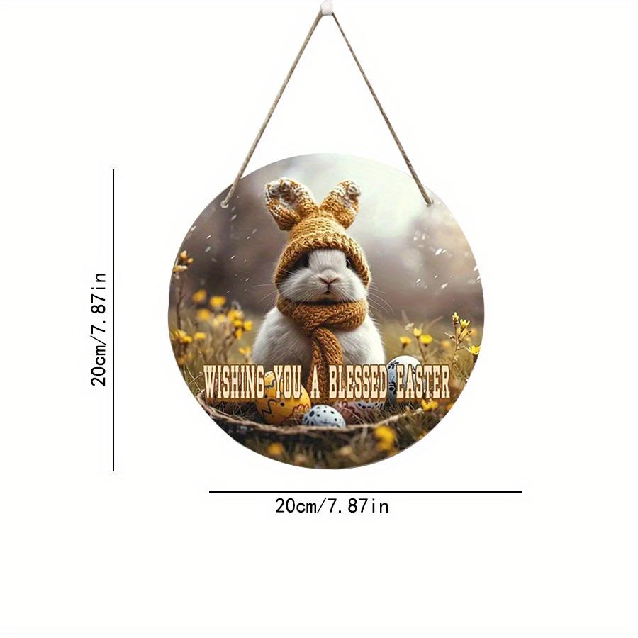 

2D Плоский 20 см пасхальное яйцо кролик Деревянная Настенная Подвеска Декор - Автомобильный Шар Универсальный Праздничный Деревянный Подвес, Украшение Дома Приветственный Знак Декор Для Вечеринки Из Дерева 20cm*20cm
