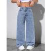 Damen High Waist Jeans Damen Mode Perlen Straight Hosen