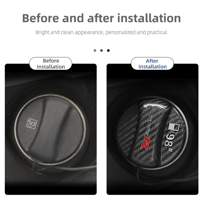 APP1 Car Logo Fuel Tank Cap Real Carbon Fibre Fuel Tank Cover Accessories For Honda TypeR Accord Civic CRV Jazz Fit HRV Vezel Odyssey