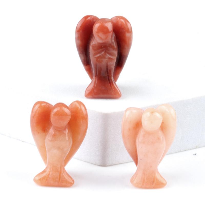 3Pc Healing Crystal Decoration Angel Shape Natural Quartz Agate Energy Gemstone Jewelry Home Decoration