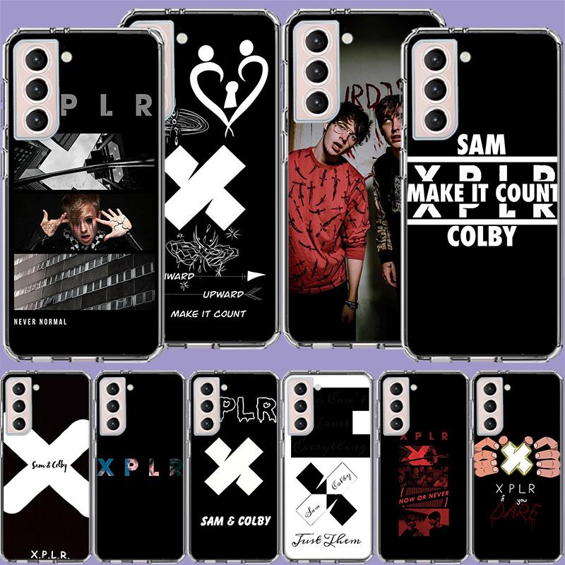 Sam and Colby XPLR Clear Phone Cases for Samsung S26 Ultra Galaxy S25 Edge S24 S23 FE S21 Plus S20 S22 S10 Cover Patterned Compa