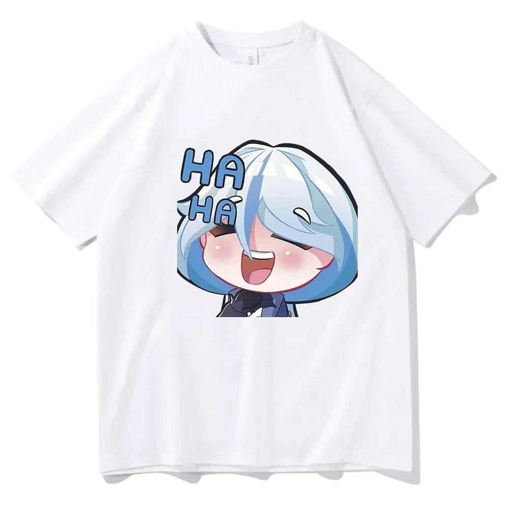 Anime Genshin Impact Furina T Shirts Kawiai Women T Shirt Aesthetic Short Sleeve T-shirt Unisex Tees Vintage Clothing Tops Y2k