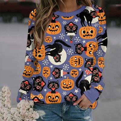 Damen Kapuzenpullover Herbst Winter Halloween Böse Hexe Dunkles Schloss Horror Party Print Lässige Sweatshirts Langärmlig O-Ausschnitt Hoodies Damen Tops