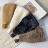 Faux Fur Lined Winter Headband Solid Color Ear Warmer with Elastic Telescopic Straps Earmuff Headscarf