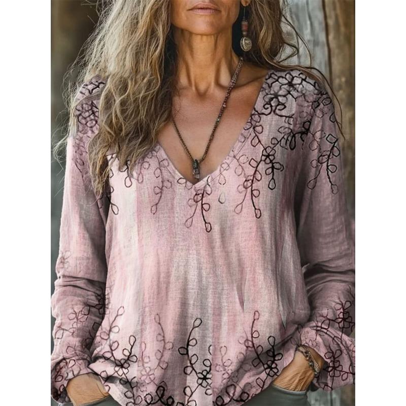 JPNTKY Women's Fashion Casual Long Sleeve V Neck Blouses & Shirts