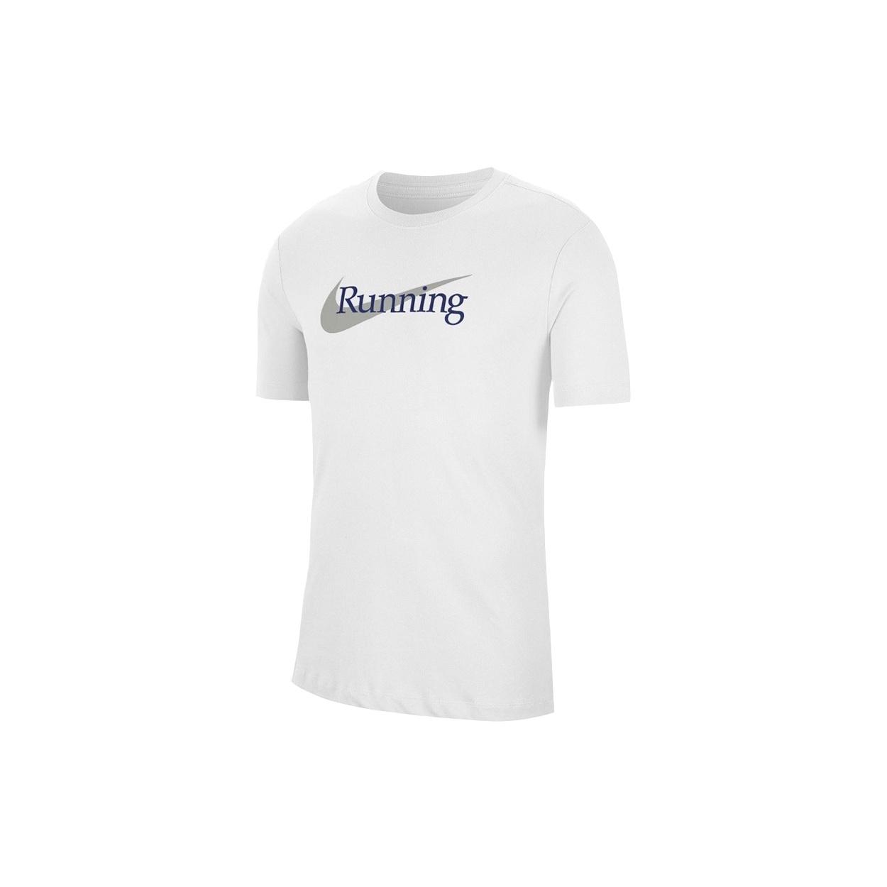 Nike Running Logo Printing Sports Short Sleeve White Men s CW0946-100 L