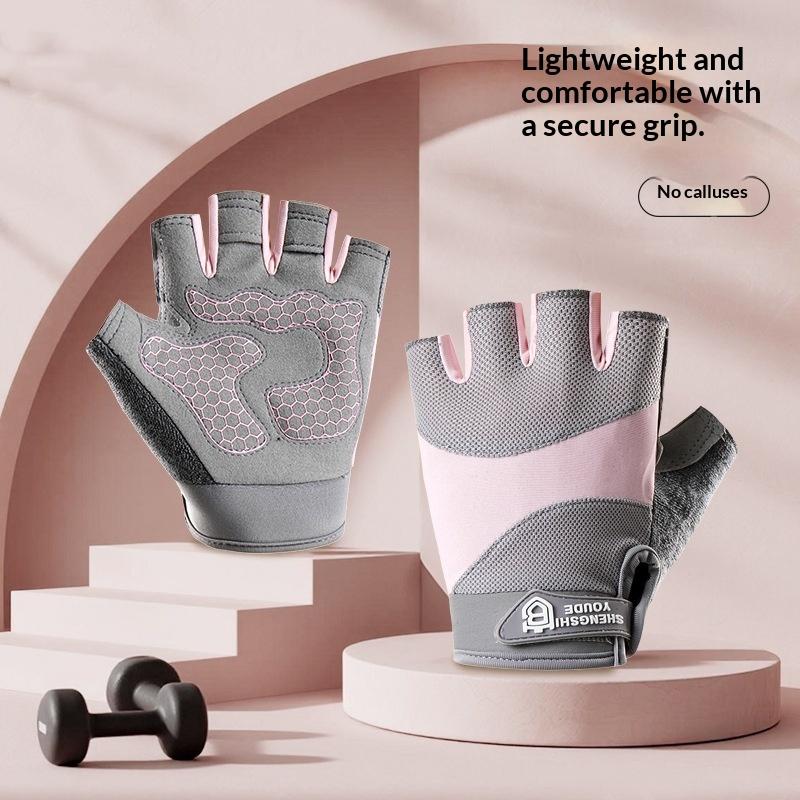 1Pair Gym Gloves Fitness Weight Lifting Body Building Training Sports Gloves Workout Half Finger Hand Protector For Men Women