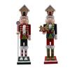 Holiday Nutcrackers Figure Colorful Wood Soldier Puppet with Cookie Family and House Hat Christmas Decorative Ornament
