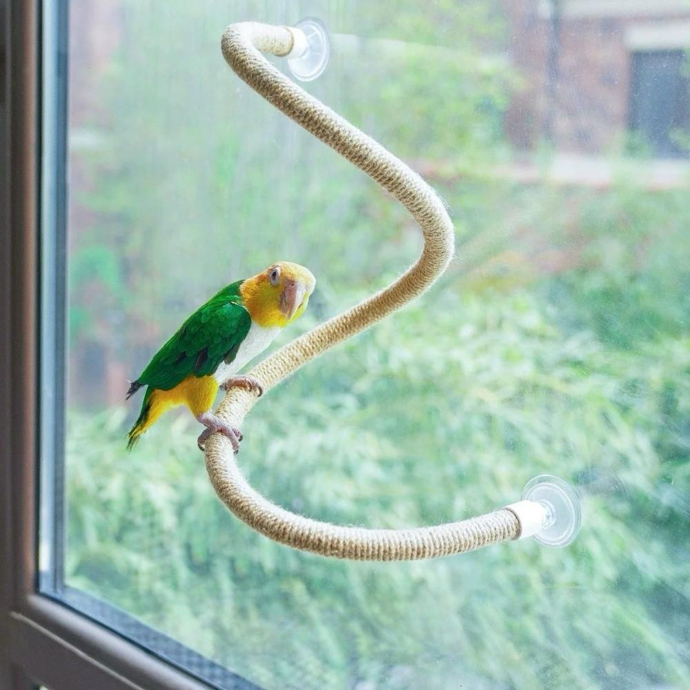 Non-slip DIY Bendable Perch for Birds Linen Rope Parrot Standing Perch  Cage Enrichment