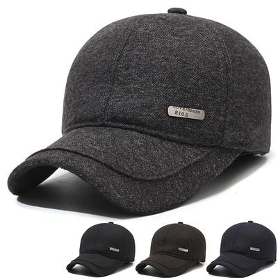 Samt Dicke Ohrenschützer Warm Kälteschutz Baseballkappe Herbst Winter Herrenkappe Mittleren Alters Outdoor-Kappe