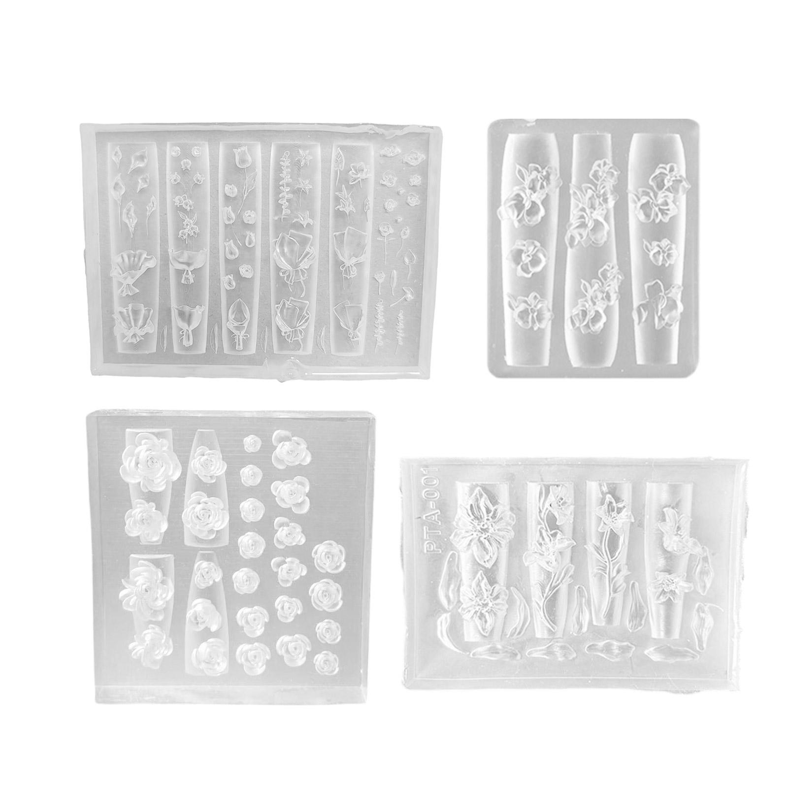 

Flexible Silicone Mould for Nail Art Featuring Butterfly and Flower Designs Accessory for Practical Embossed Patterns