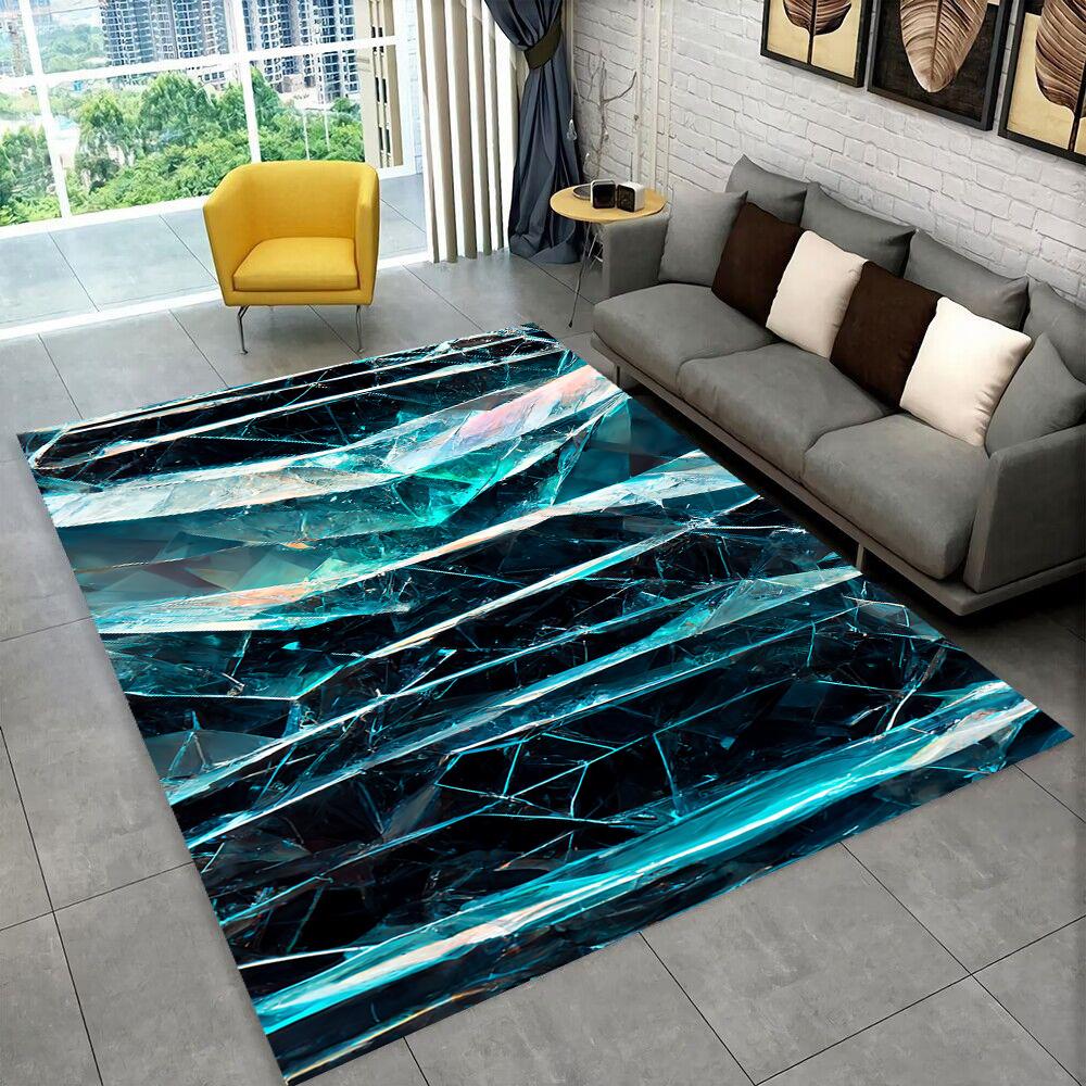 Retro Natural Crystal Ore Stone Area Rug Carpet for Living Room Bedroom Home Decor,kids Play Non-slip for Sofa Doormat Gift