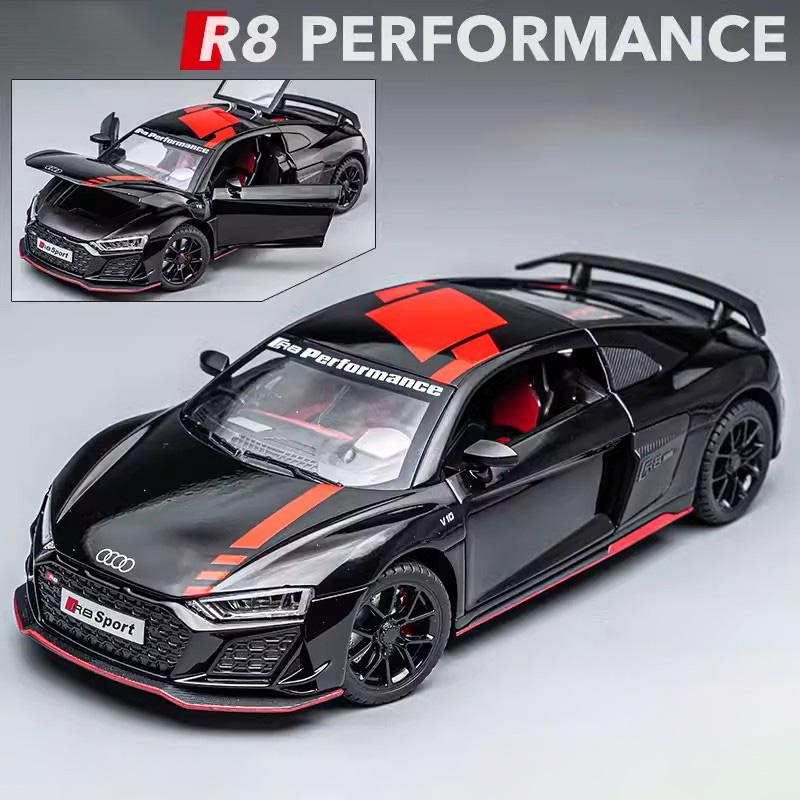 

1:Масштаб 24 R8 V10 A8 Сплав Игрушечная Модель Спорткар Высокая Симуляция Инерционный Звук и Свет Транспортные Средства Игрушки для Детей Подарки