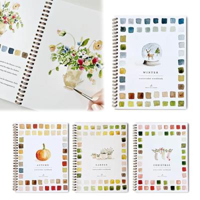 Watercolor Workbook for Beginners 12 Colors Watercolor Paint Set Garden Christmas Autumn Winter Watercolor Book for Kids Adults Teens