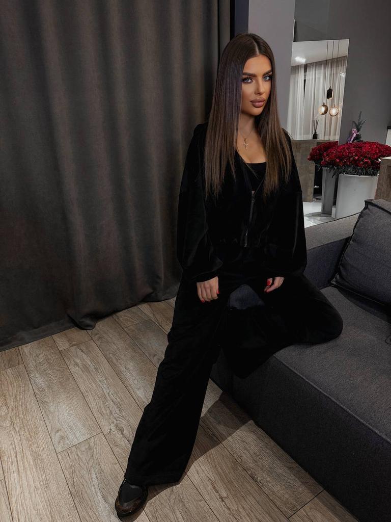 1116ebay European and American Autumn and Winter Women's Clothing New Hooded Casual Sweater Set Two-piece Women's