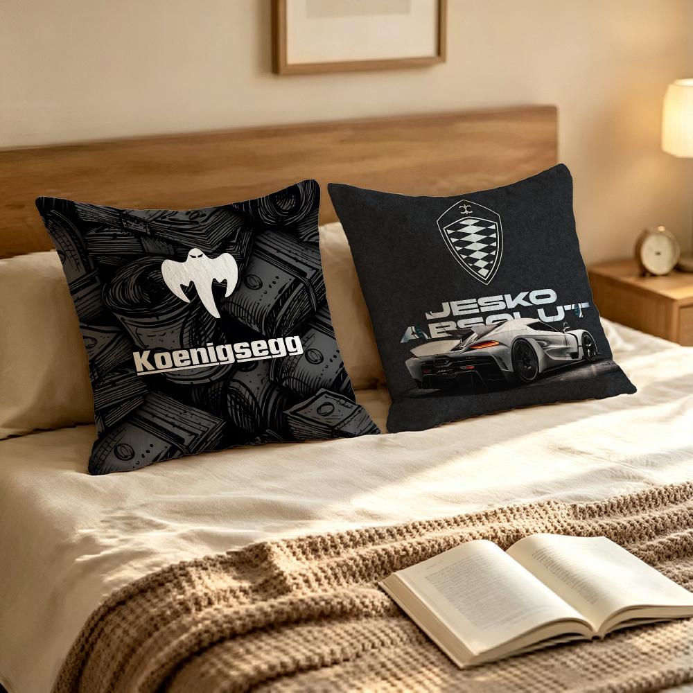 Brand Koenigsegg Cushion Cover Pillow Cover Nordic Minimalist Throw Doublesided Print Cushion Case For Sofa Bedroom Decor