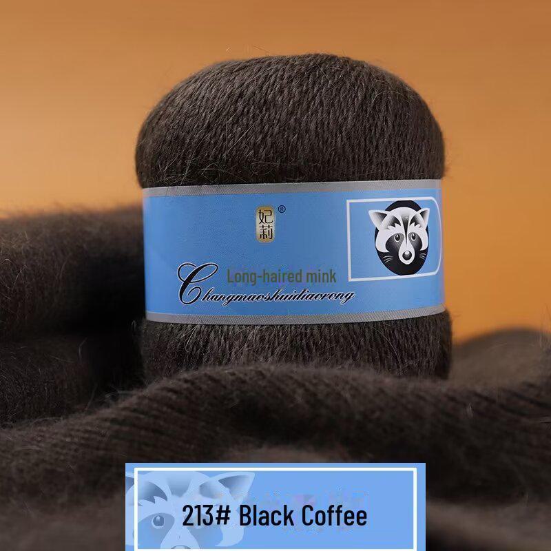 

Мягкая пряжа из кашемира ручной работы для шапок и шалей, пряжа из шерсти норки с длинным ворсом средней толщины для вязания крючком