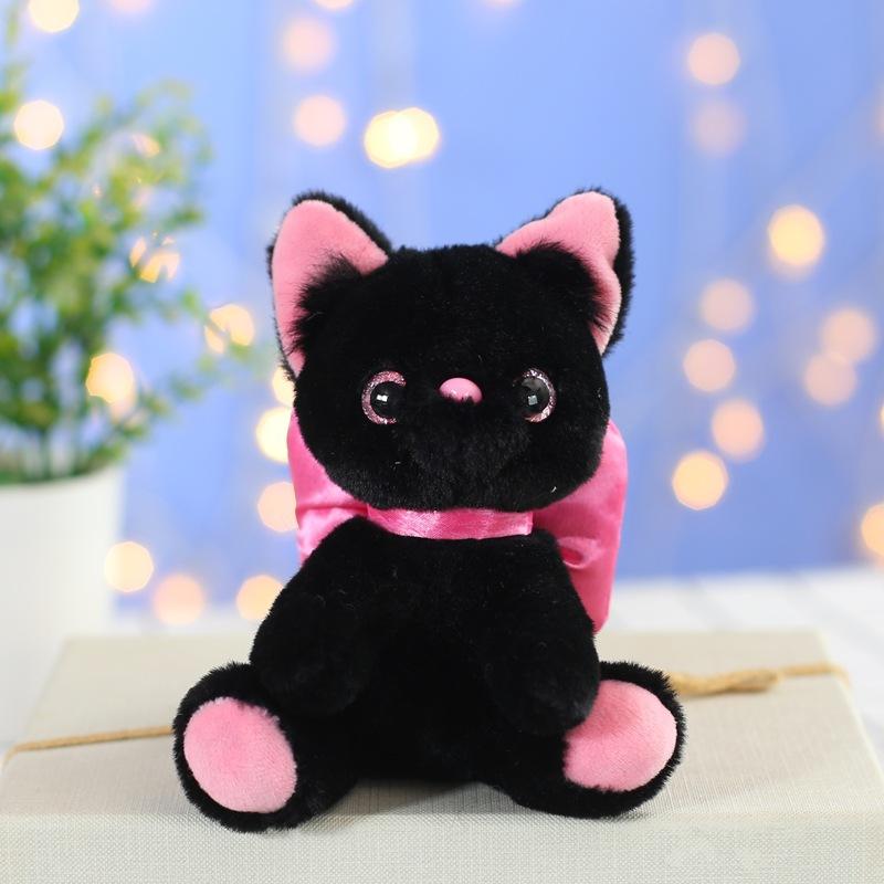 Cute Cute Bow Cat Doll Small Pendant Couple Doll Bag Hanging Decoration Keychain Plush Toy