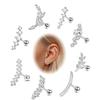 14K Gold Plated 16G Stainless Steel Ear Cartilage Studs - European & American Style Copper Earrings