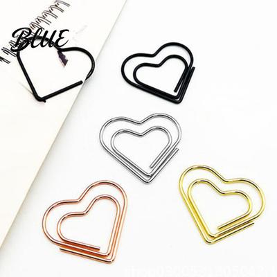 Handgefertigte Kartenverzierungen 50 Stück Herzform Metallpapierklammern Dekorative Büroklammern Lernmaterialien für Schüler Halteclip für Blumensträuße