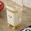 Storage Bin Trash Can Food Waste Plastic Wastebasket Lightweight Square Garbage Can  Kitchen