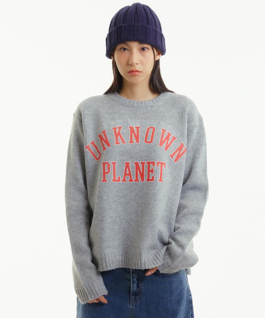 UNKNOWN PLANET Varsity Logo Knit Melange