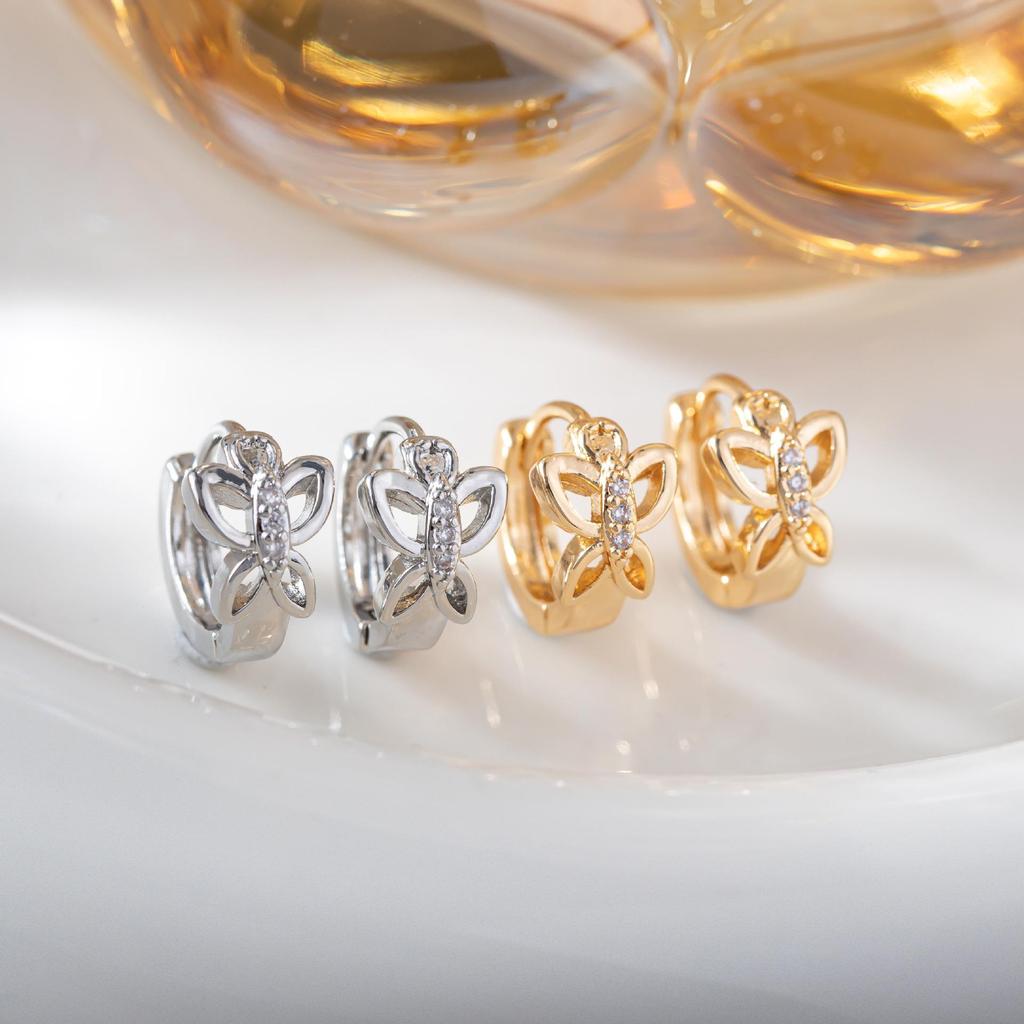 Korean Style Cute Hollow Butterfly Earrings for Women - Simple, Sweet, and Fresh Academic Design