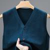 Single Breasted Pullover Autumn Sleeveless Vests Men Work Sweater Knitted Male Waistcoat Jumper Pullovers Roupas Masculinas
